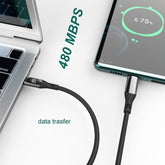 Ready to Ship 100W 5A 2M LED Display Nylon Braided PD USB C to USB Type C Cable Fast Charging Android Mobile Phone Accessories